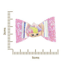 Load image into Gallery viewer, Ice-Cream Smiley Glitter Bow Set of 2 Hair Clips