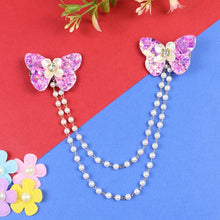 Load image into Gallery viewer, Butterfly Glitter Charm Beaded Hair Clip  Trendy Girls Hair Accessory for Rakhi & Gifting