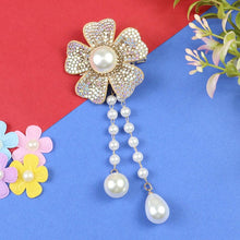 Load image into Gallery viewer, Glitter Pearl Floral Beaded Hair Clip  Trendy Girls Hair Accessory for Rakhi & Gifting