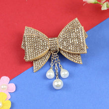 Load image into Gallery viewer, Glitter Bow Beaded Tassel Hair Clip  Trendy Girls Hair Accessory for Rakhi & Gifting