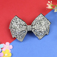 Load image into Gallery viewer, Rhinestone Crystal Studded Bow Hair Clip  Trendy Girls Hair Accessory for Rakhi & Gifting
