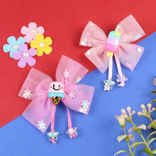 Load image into Gallery viewer, Set of 2 Charms Bow Hair Clips  Trendy Girls Hair Accessory for Rakhi & Gifting