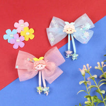 Load image into Gallery viewer, Set of 2 Charms Bow Hair Clips  Trendy Girls Hair Accessory for Rakhi & Gifting