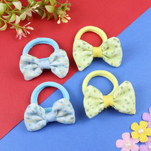 Load image into Gallery viewer, Set of 4 Fabric Bow Hair Ties Trendy Girls Hair Accessory for Rakhi & Gifting