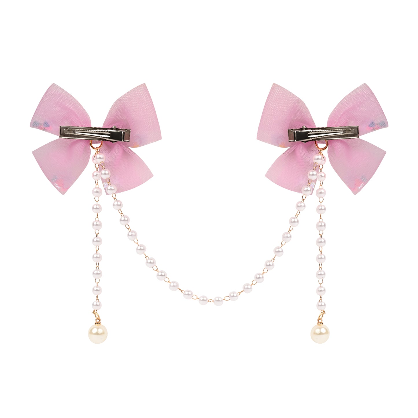 Close-up of the tassel drop on the pink clip