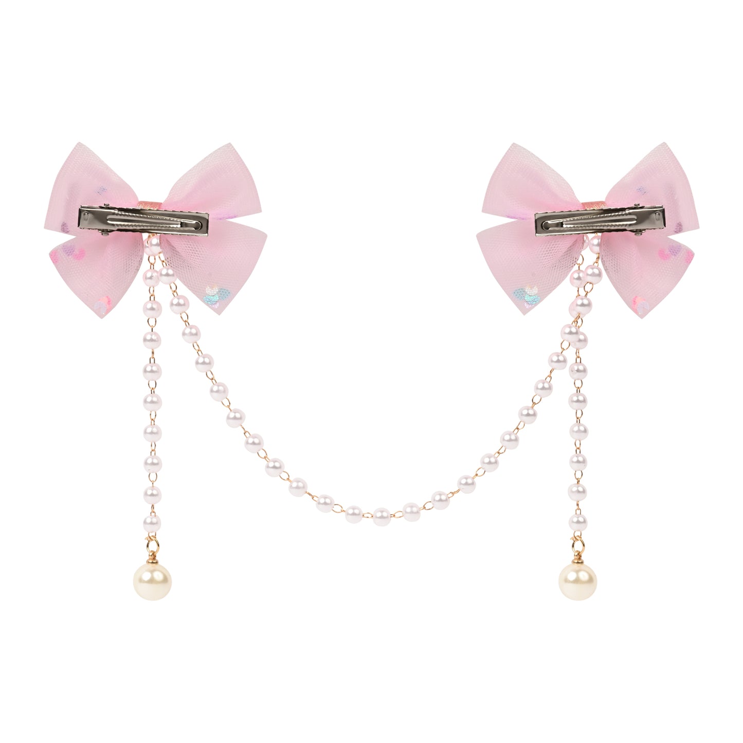 Close-up of the tassel drop on the pink clip