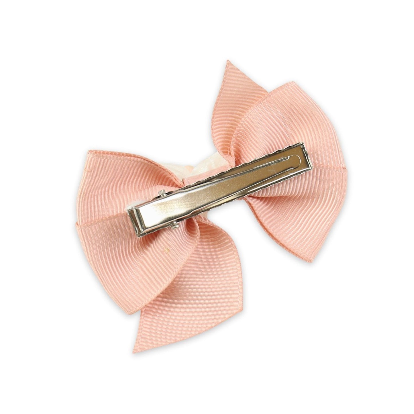 Close-up of the bow on the pink clip