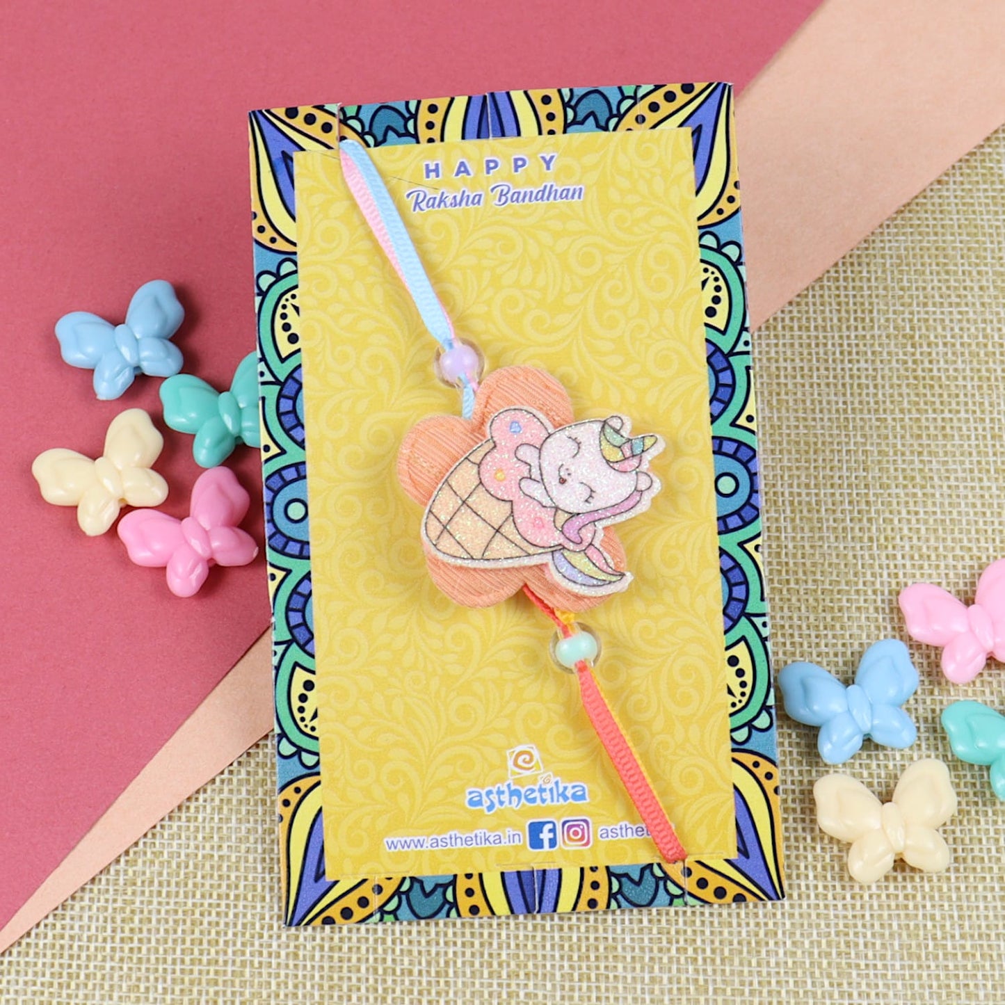 Unicorn Ice-Cream Rainbow Rakhi