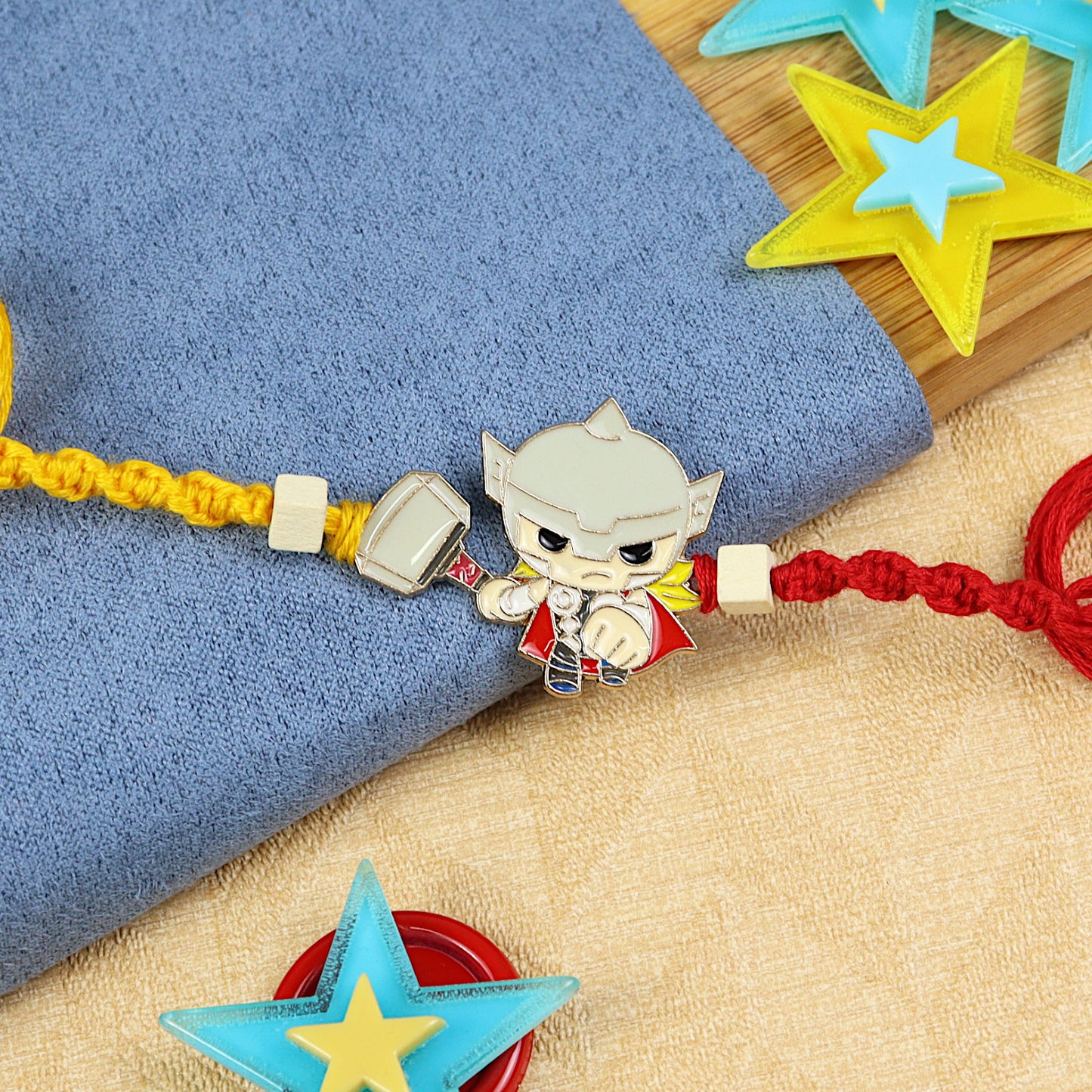 Superhero kids Rakhi, laid flat