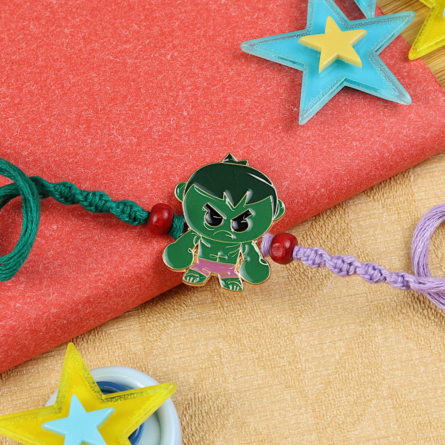 Superhero kids Rakhi, laid flat