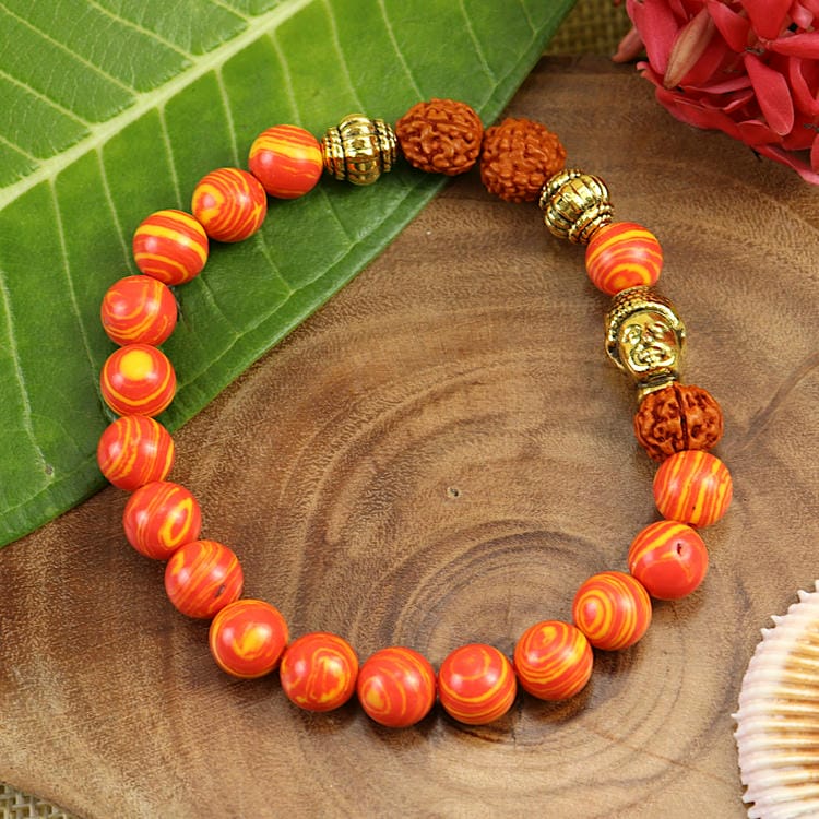 Buddha Rudraksh Beaded Bracelet Rakhi