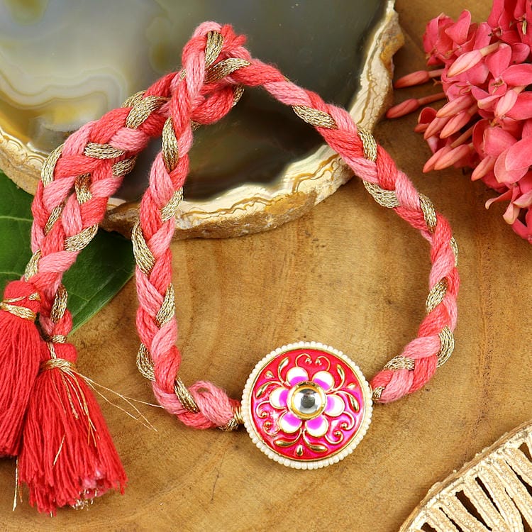 Kundan Meena Stone Rakhi
