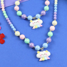 Load image into Gallery viewer, Smiley Cloud Charm Necklace Bracelet Set