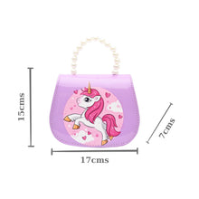 Load image into Gallery viewer, Unicorn Sling Bag Beaded Handle - Purple