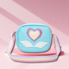 Load image into Gallery viewer, Glitter Heart Sling Bag - Blue