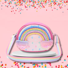 Load image into Gallery viewer, Rainbow Hearts Glitter Sequin Sling Bag - Pink