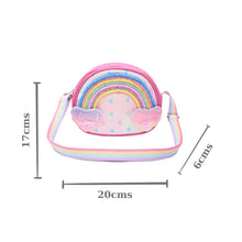 Load image into Gallery viewer, Rainbow Hearts Glitter Sequin Sling Bag - Pink