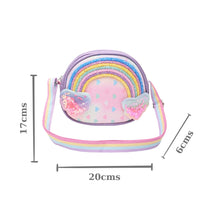 Load image into Gallery viewer, Rainbow Hearts Glitter Sequin Sling Bag - Purple