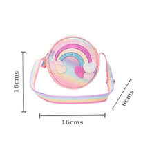 Load image into Gallery viewer, Rainbow Hearts Glitter Sling Bag - Light Pink