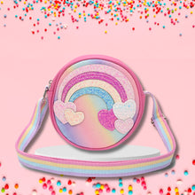 Load image into Gallery viewer, Rainbow Hearts Glitter Sling Bag - Pink