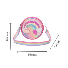 Load image into Gallery viewer, Rainbow Hearts Glitter Sling Bag - Pink