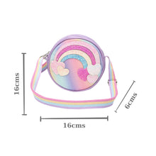 Load image into Gallery viewer, Rainbow Hearts Glitter Sling Bag - Purple