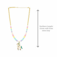 Load image into Gallery viewer, Unicorn Charm Beaded Chain Necklace