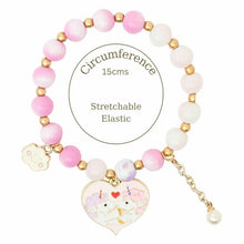 Load image into Gallery viewer, Heart Unicorn Charm Beaded Bracelet