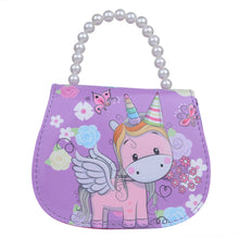 Load image into Gallery viewer, Lilac Unicorn Sling Bag with Beaded Handle
