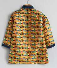 Load image into Gallery viewer, Yellow Horse Tractor Print Kurta Pyjama Set for Boys
