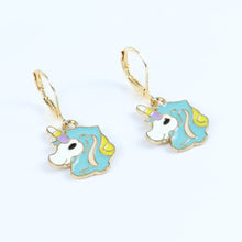 Load image into Gallery viewer, ac23-047-unicorn-charms-earrings-blue

