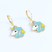 Load image into Gallery viewer, ac23-047-unicorn-charms-earrings-blue