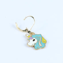 Load image into Gallery viewer, ac23-047-unicorn-charms-earrings-blue