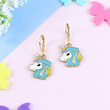 Load image into Gallery viewer, ac23-047-unicorn-charms-earrings-blue