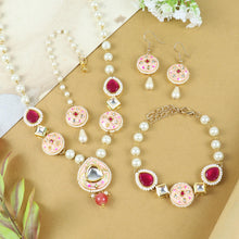 Load image into Gallery viewer, Explore exquisite ethnic jewelry for girls and add a touch of charm and elegance to their festive look. Shop for bracelets, necklace, earrings and jewellery sets. Light Weight. Comfort Fit. Value Buy. Product from Asthetika Kids.