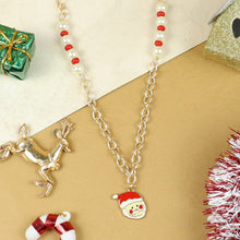 Load image into Gallery viewer, Snowman Christmas Necklace Red::White