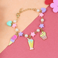 Load image into Gallery viewer, Cup Cake Ice-Cream Multi-Charms Bracelet - Pink & Yellow