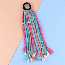 Load image into Gallery viewer, Sea Shell Beads Braided Hair Tie MultiColour