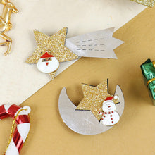 Load image into Gallery viewer, Glitter Hair Clips Christmas Charms - Set of 2 Gold::Silver