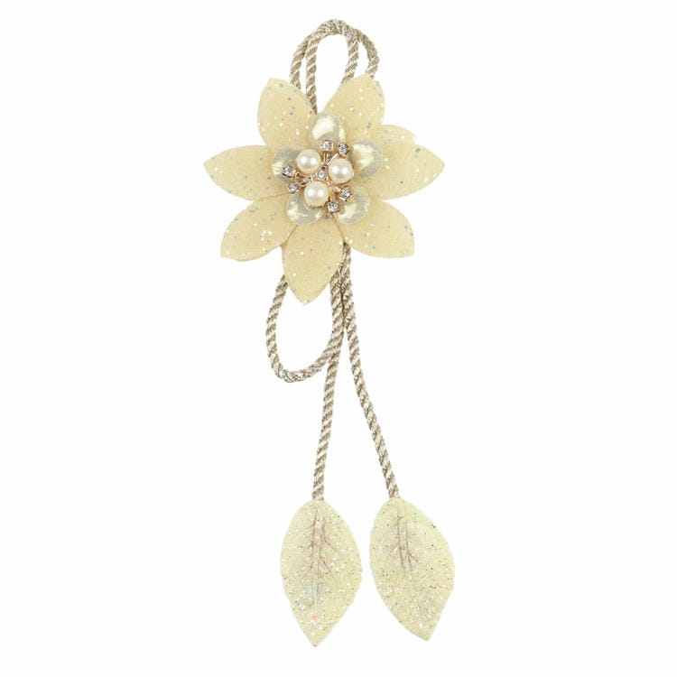 Pearl Charm Floral Tassel Hair Clip