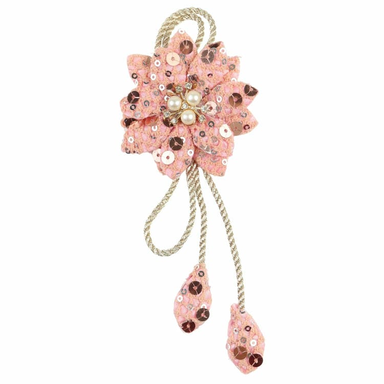 Pearl Charm Floral Tassel Hair Clip