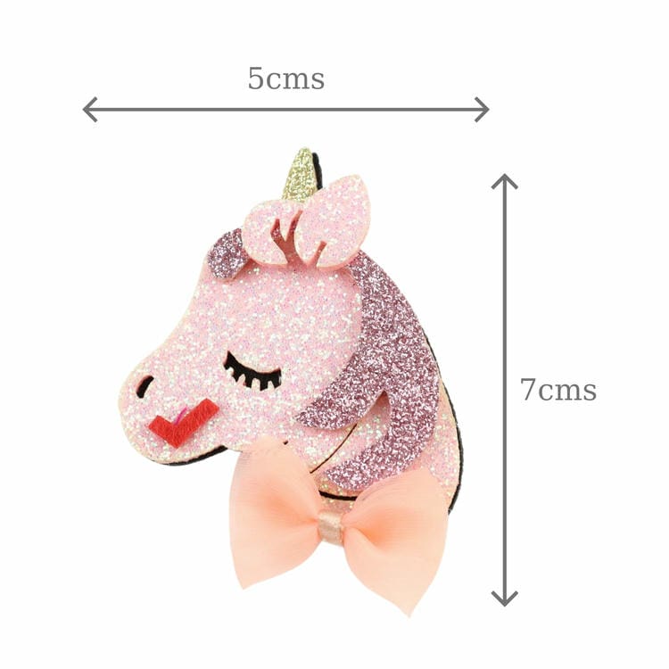 Set of 2 Glitter Unicorn and Embellished Heart Hair Clips