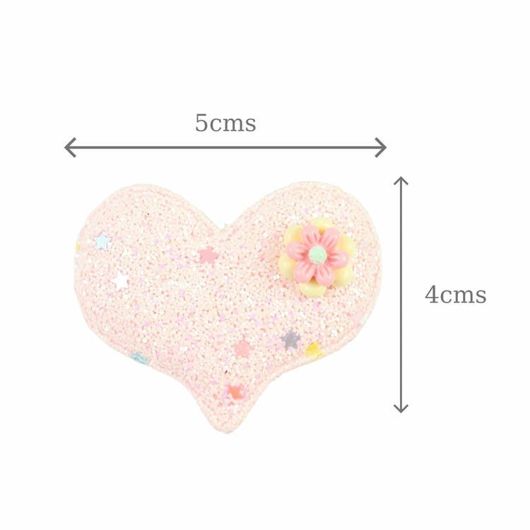 Set of 2 Glitter Unicorn and Embellished Heart Hair Clips