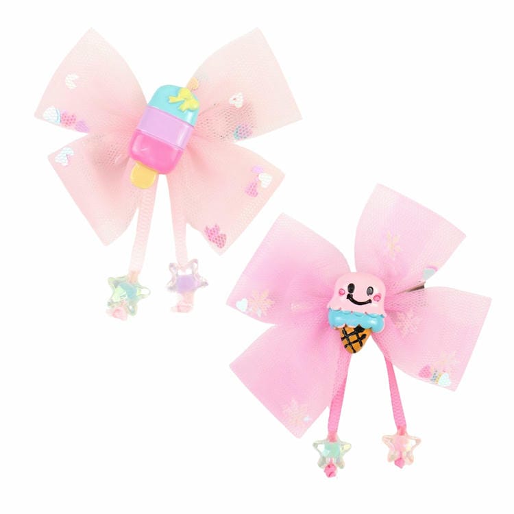 Set of 2 Charms Bow Hair Clips