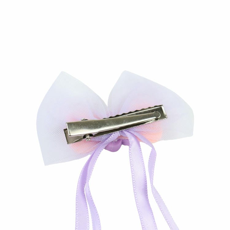 Set of 3 Floral Charm Fabric Bow Hair Clips