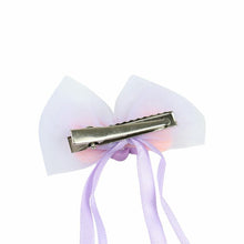 Load image into Gallery viewer, Set of 3 Floral Charm Fabric Bow Hair Clips
