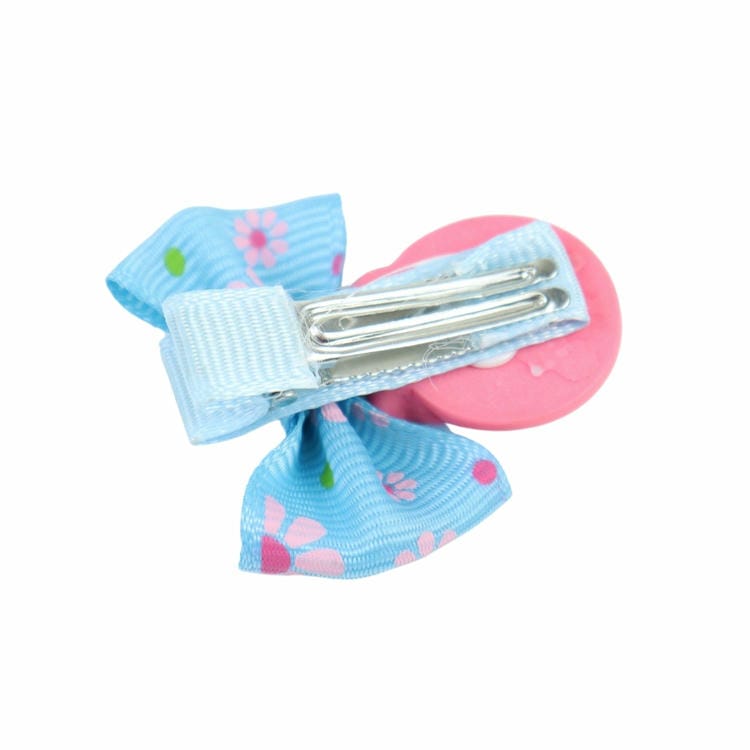Set of 4 Candy Charm Fabric Bow Hair Clips