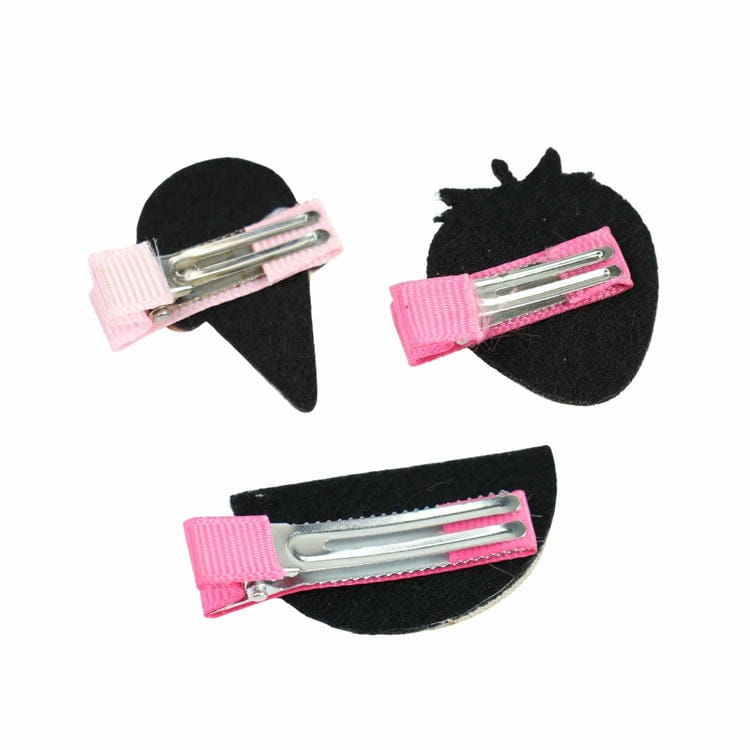 Set of 4 Glitter Fabric Hair Clips