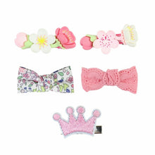 Load image into Gallery viewer, Set of 5 Fabric Resin Hair Clips
