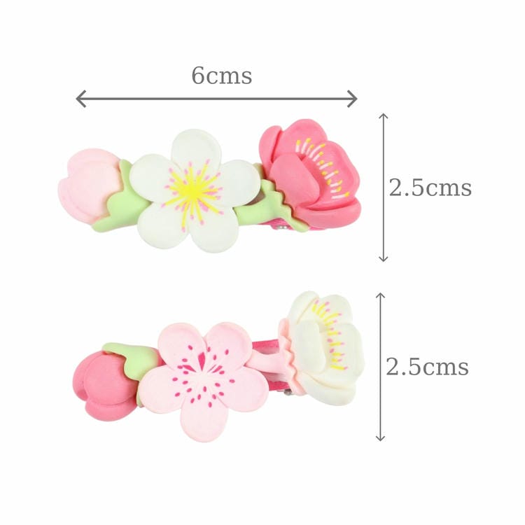 Set of 5 Fabric Resin Hair Clips